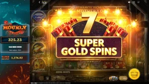 Tampilan visual slot Dynamite Riches The Mother Lode dengan latar tambang emas yang gelap dan dramatis.