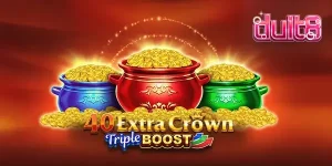 Tampilan visual slot 40 Extra Crown Triple Boost Golden Coins Link dengan simbol buah dan mahkota